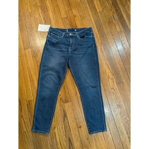 Signature by Levi Strauss & Co Womens Skinny Cropped Dark Wash Jeans Size 10 W30